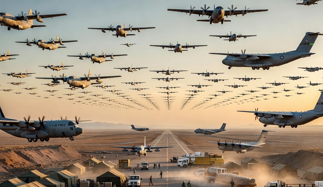 بالفيديو.. البنتاغون ينشئ جسرًا جويًا ضخمًا يربط أمريكا بالشرق الأوسط  
