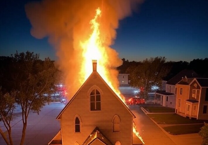  حريق يدمر كنيسة عمرها 150 عاما في أمستردام 