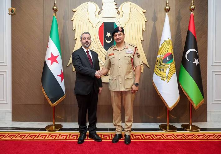 صدام حفتر يؤكد دعم القيادة السورية.. ومباحثات في بنغازي لافتتاح قنصلية سورية وبحث ملفات أمنية